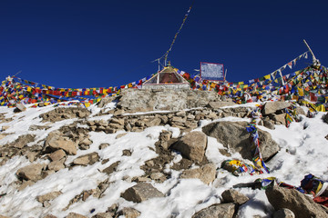 tibetan prayer flags at Khardung La Pass Ladakh