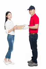 woman receipt of package delivery