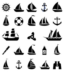 Sailboat symbol set.