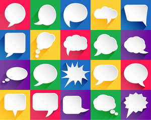 20 vector speech bubbles  with shadows