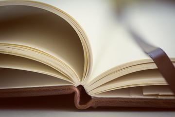 Close up on open book pages.Toned.