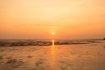 Fototapeta premium Natural landscape with sunset time.