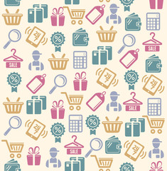 Vector Set of shopping icons pattern