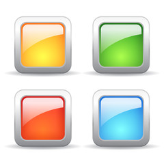 Square glass buttons