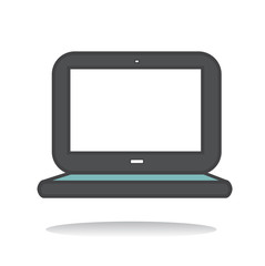 Laptop Computer Wireless Technology UI Icon Vector Concept