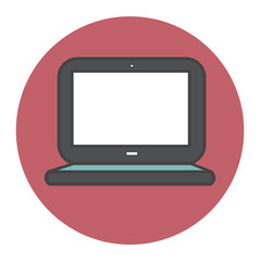 Laptop Computer Wireless Technology UI Icon Vector Concept