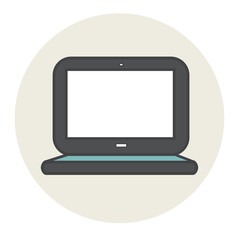 Laptop Computer Wireless Technology UI Icon Vector Concept