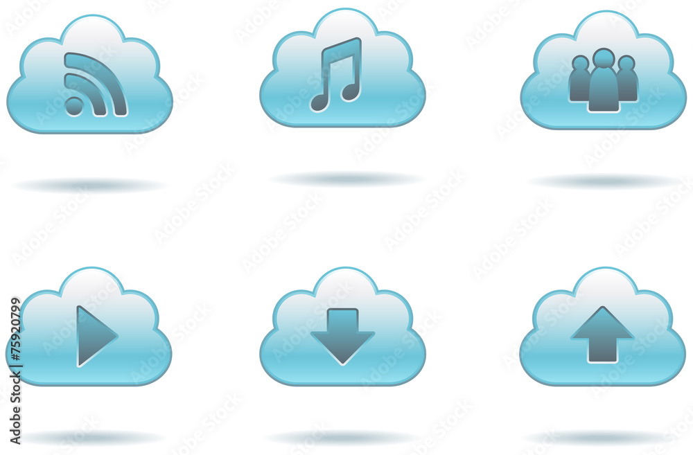 Canvas Prints data cloud icons