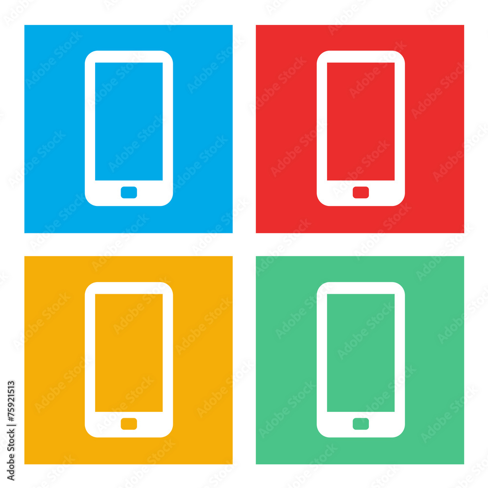 Sticker smartphone mobile cellular phone modern communication vector