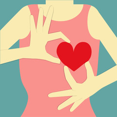 woman give heart