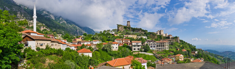 Obraz premium Scene with Kruja castle near Tirana, Albania