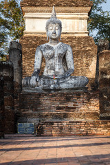 Old buddha statue in Sukhothai Historical Park