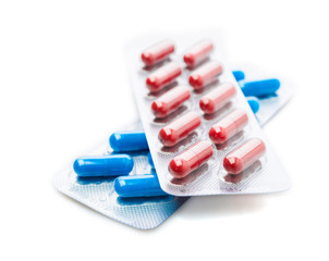 Pills in blister pack closeup