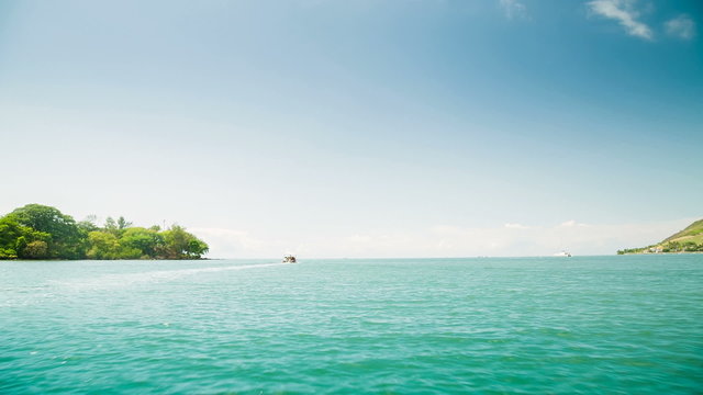 taxi boat ride with passengers in mauritius