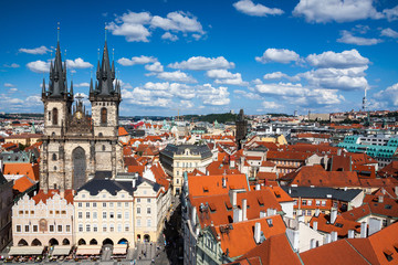 Naklejka na ściany i meble Cityscape of Old Town Square in Prague