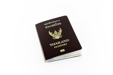 Thailand passport isolated on white