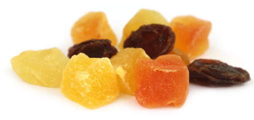 Dried fruits apricot, papaya and raisin