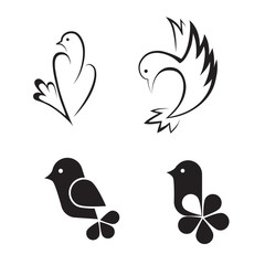 Bird abstract vector logo design template.