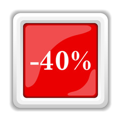 40 percent discount icon
