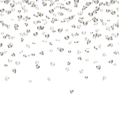Vector Illustration of a Background with Silver Heart Confetti