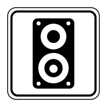 Logo baffle, enceinte, haut-parleur.