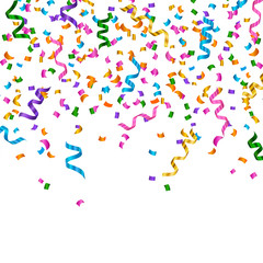 Vector Illustration of a Colorful Party Background with Confetti