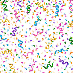 Vector Illustration of a Colorful Party Background with Confetti