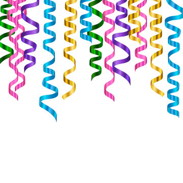 Vector Illustration of Colorful Party Streamers