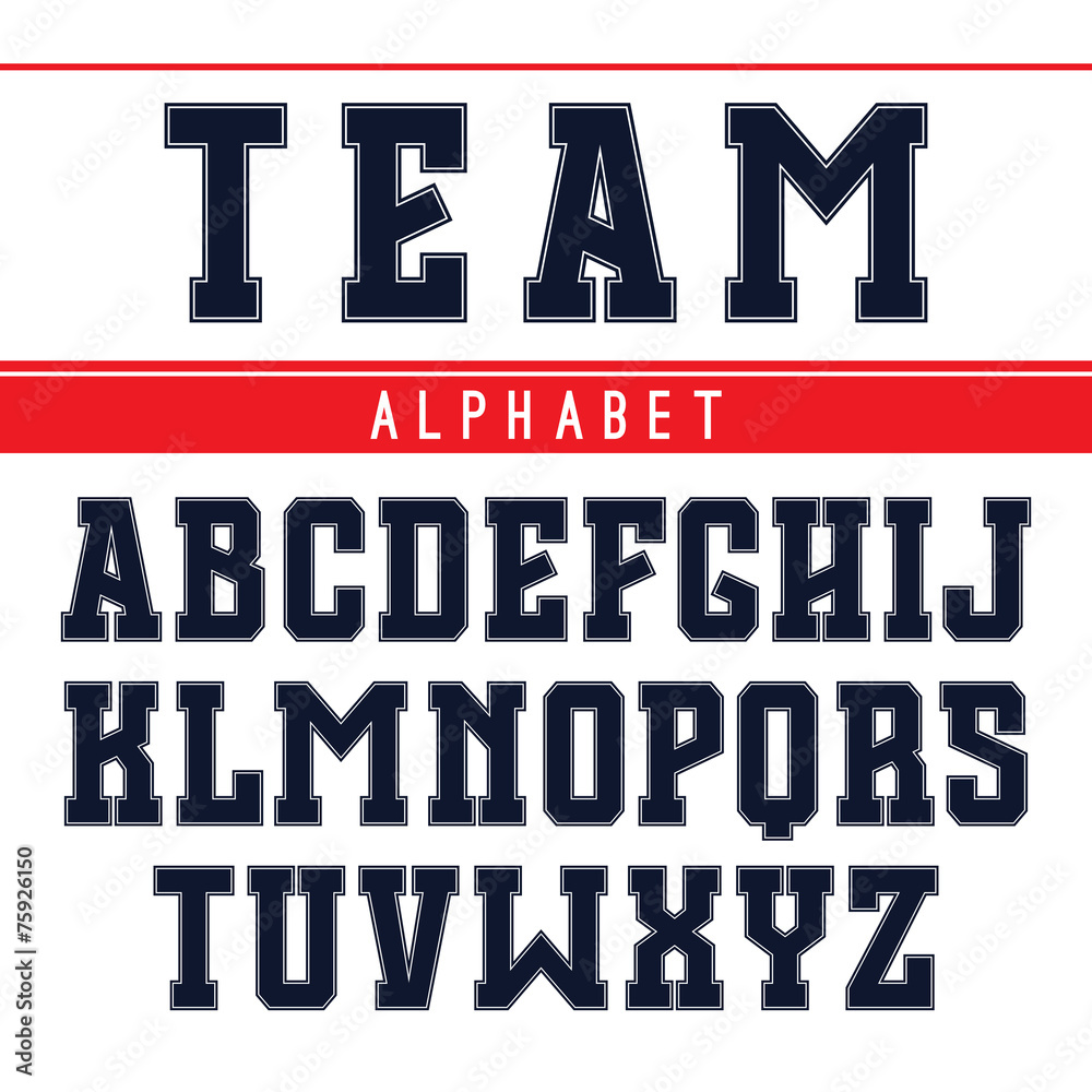 Fototapete rectangular serif font in the style of college