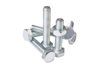 bolts with nuts isolated