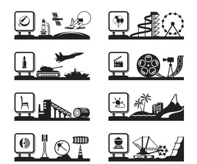 Various industries with logos - vector illustration