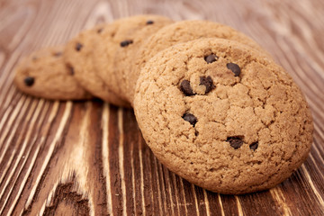 oat cookies on wooden table