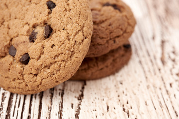 oat cookies on wooden table
