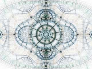 Star themed fractal clockwork, digital artwork