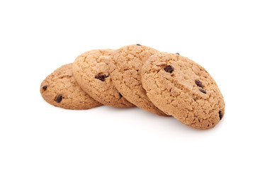 oat cookies on white background