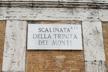 Fototapeta premium Scalinata della Trinità dei Monti street plate, Rome, Italy