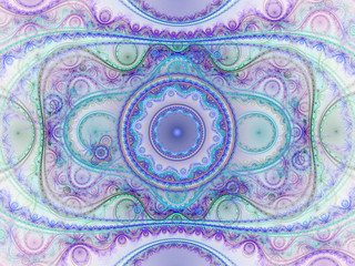 Colorful detailed fractal clockwork, digital artwork