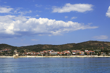 Obraz premium Ouranoupoli on coast of Athos in Greece.