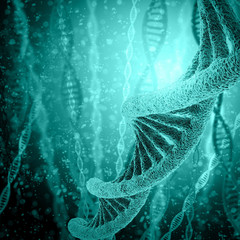 Digital illustration DNA structure in colour background