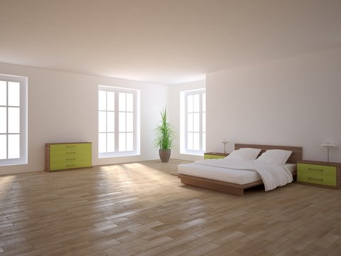 white 3d bedroom