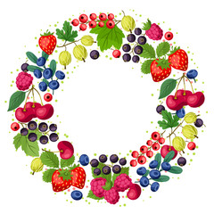 Fototapety  Nature background design with berries.