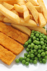 Fish Fingers Chips and Peas