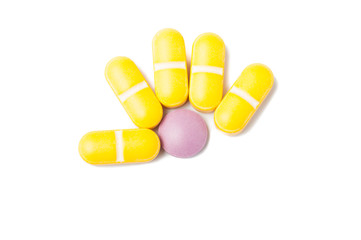 Palm or hand made from pills