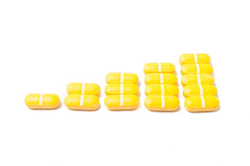 Growing medicine sales graph concept