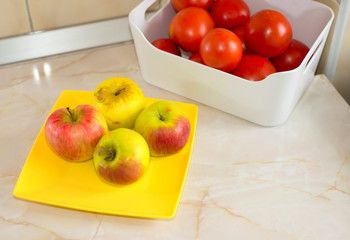 Apples and tomatoes