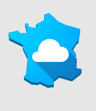 France map icon with a cloud sign