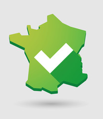 France map icon with a check mark