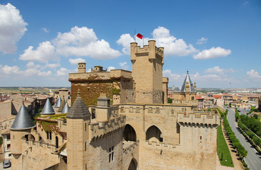 View on the center of Ujue, Navarre, Spain