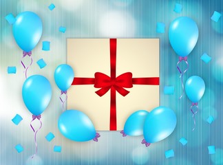 gift and balloons