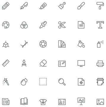 Graphic Design Icon Set